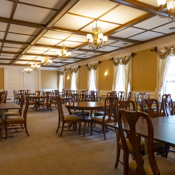 Dining room from alternate angle showing coffered ceiling