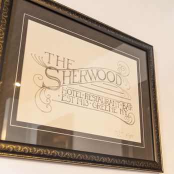 Framed vintage hand-drawn Sherwood Hotel art piece